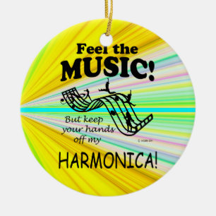 Harmonica voelt de muziek keramisch ornament