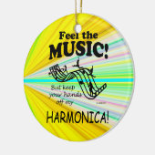 Harmonica voelt de muziek keramisch ornament (Links)
