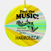 Harmonica voelt de muziek keramisch ornament (Achterkant)