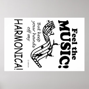 Harmonica voelt de muziek poster