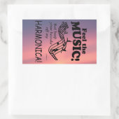 Harmonica voelt de muziek rechthoekige Sticker (Tas)