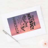 Harmonica voelt de muziek rechthoekige Sticker (Envelop)