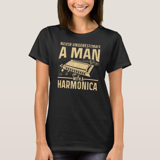 Harmonica voor heren, harmonica-afspeelapparaat vo t-shirt (Voorkant)