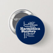 Harmonica Word Cloud Ronde Button 5,7 Cm (Voorkant /achterkant)