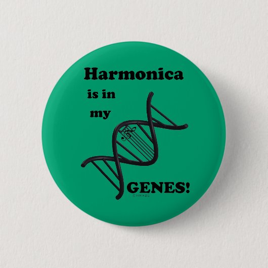 Harmonica zit in mijn genen ronde button 5,7 cm (Voorkant)