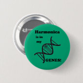 Harmonica zit in mijn genen ronde button 5,7 cm (Voorkant /achterkant)
