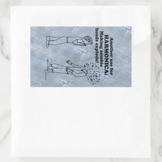 Harmonica Zombie Explode Rechthoekige Sticker (Tas)