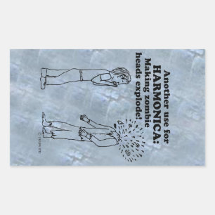 Harmonica Zombie Explode Rechthoekige Sticker