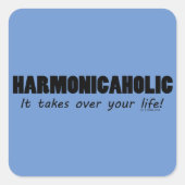 Harmonicaholic Life Square Sticker (Voorkant)