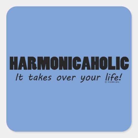 Harmonicaholic Life Square Sticker (Voorkant)