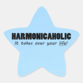 Harmonicaholic Life Star-Sticker Ster Sticker (Voorkant)