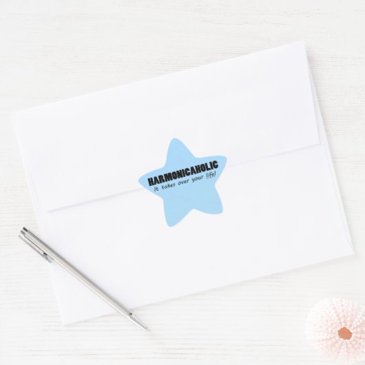 Harmonicaholic Life Star-Sticker Ster Sticker (Envelop)