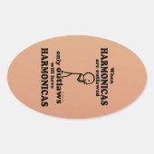 Harmonicas Verboden ovale Sticker (Voorkant)