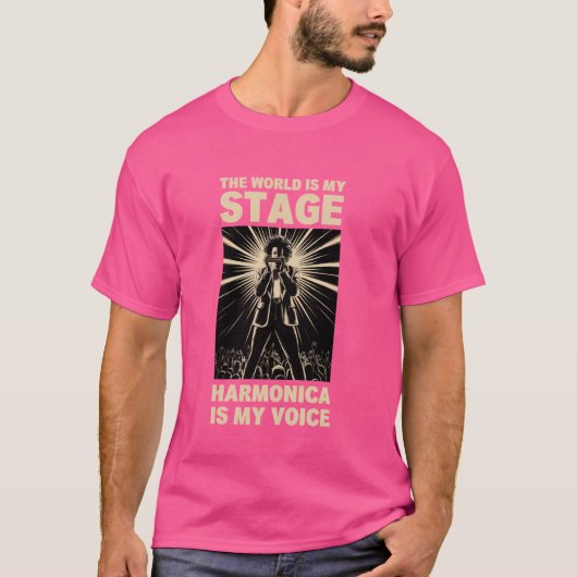 Harmonica's voor beginners mondorgel speler harmon t-shirt (Voorkant)