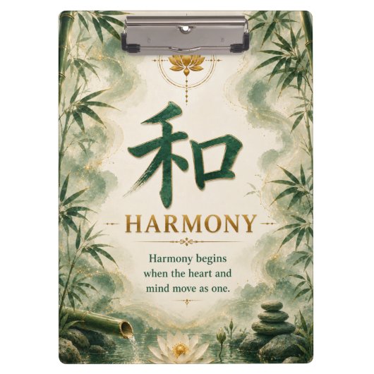 Harmonie (和) Chinees karakter Klembord (Voorkant)