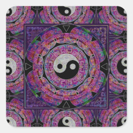 Harmonie & Balans Paarse Mandala Vierkante Sticker