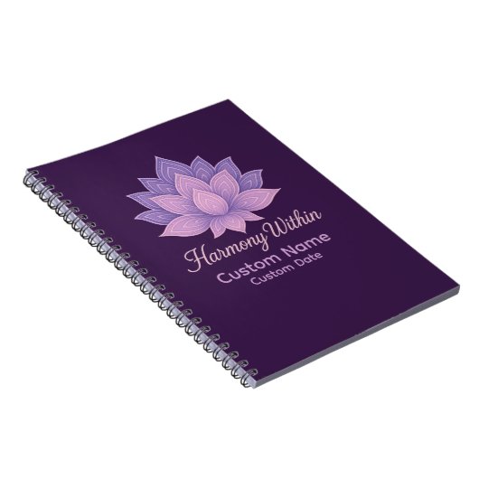 Harmonie binnen Lotus Mandala gepersonaliseerd Notitieboek (Rechterzijde)