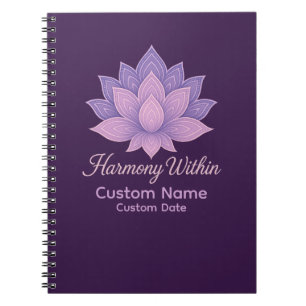 Harmonie binnen Lotus Mandala gepersonaliseerd Notitieboek