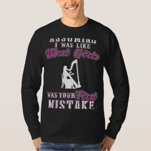 Harmonie en Humor! Funny Harp Girl Fout T-shirt