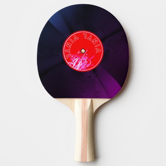 Harmonie en precisie: Vinyl Record Tafeltennisbatje (Voorkant)