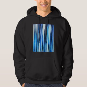 Harmonie en Vrede Blauw Gestreept Abstract Patroon Hoodie