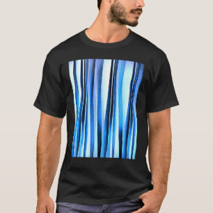 Harmonie en Vrede Blauw Gestreept Abstract Patroon T-shirt