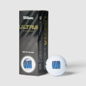 Harmonie en Vrede Blauw Gestreepte Abstract Patroo Golfballen (Verpakking)