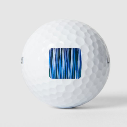 Harmonie en Vrede Blauw Gestreepte Abstract Patroo Golfballen (Voorkant)