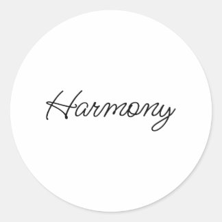 Harmonie: Handwrite typografie minimalistisch ontw Ronde Sticker