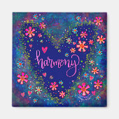 Harmonie  Hart Bloemen Moderne Inspirivity Magneet (Voorkant)