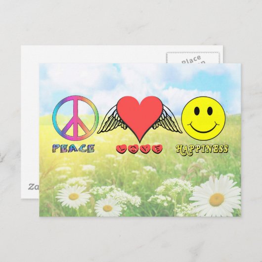 Harmonie - Ik wens u vrede, liefde en geluk! Briefkaart (Voorkant / Achterkant)