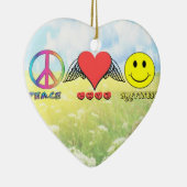 Harmonie - Ik wens u vrede, liefde en geluk! Keramisch Ornament (Rechts)