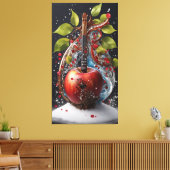 Harmonie in Bloesem: Kristallen bloem appel met ha Canvas Afdruk (Insitu (Woonkamer))