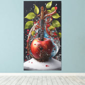 Harmonie in Bloesem: Kristallen bloem appel met ha Canvas Afdruk (Insitu (Houten vloer))