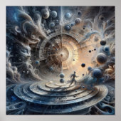 Harmonie in Chaos - Abstracte kunst - Surreal Digi Poster (Voorkant)