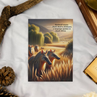 Harmonie in de Natuur: Aardwolf Frolicking in het Briefkaart