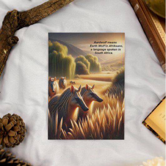 Harmonie in de Natuur: Aardwolf Frolicking in het Briefkaart