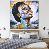 Harmonie in goud en lucht canvas afdruk (Insitu (Slaapkamer))