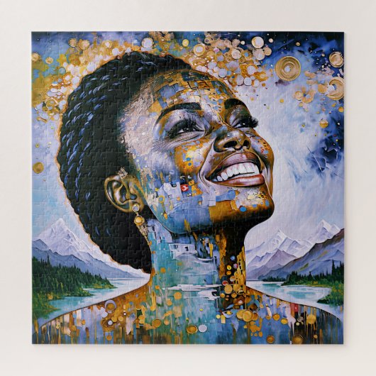 Harmonie in goud en lucht legpuzzel (Verticaal)