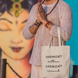 Harmonie in harmonie rond yoga meditatie cadeau tote bag