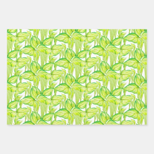 Harmonie in het groen op wikkelpapier Set Inpakpapier Vel (Voorkant 3)