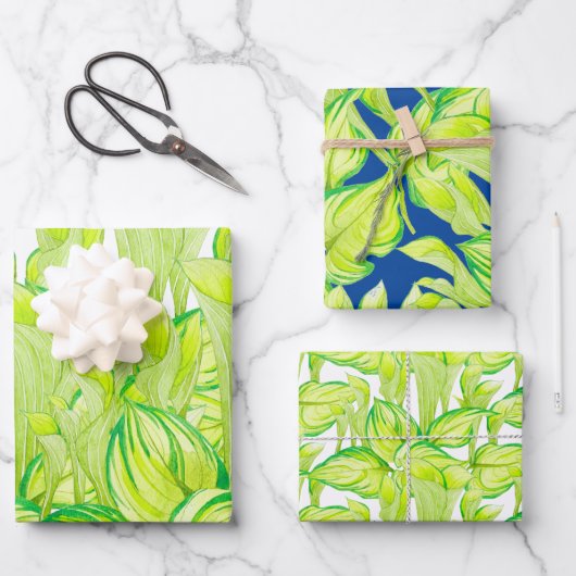 Harmonie in het groen op wikkelpapier Set Inpakpapier Vel (Voorkant)