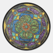 Harmonie in het licht van glas ronde sticker (Voorkant)