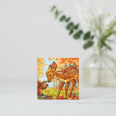 Harmonie in Natuur: de eekhoorn en het hert Vierkante Visitekaartje (Staand voorkant)