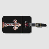 Harmonie in rood en wit bagagelabel (Voorkant (horizontaal))