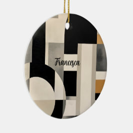 Harmonie in Schakeringen: Abstracte Compositie in  Keramisch Ornament