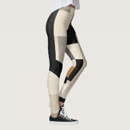 Harmonie in Schakeringen: Abstracte Compositie in  Leggings