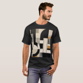 Harmonie in Schakeringen: Abstracte Compositie in T-shirt (Voorkant volledig)
