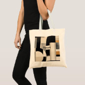 Harmonie in Schakeringen: Abstracte Compositie in  Tote Bag (Voorkant (product))