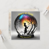 Harmonie in Silhouet. Vrede op Aarde Kaart (Voorkant / Achterkant in situ)